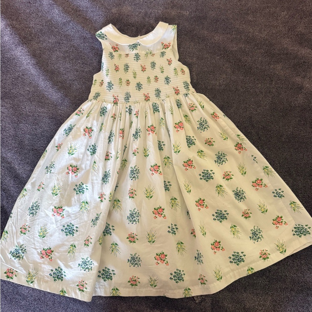 Janie and Jack Floral Print Dress in Cream